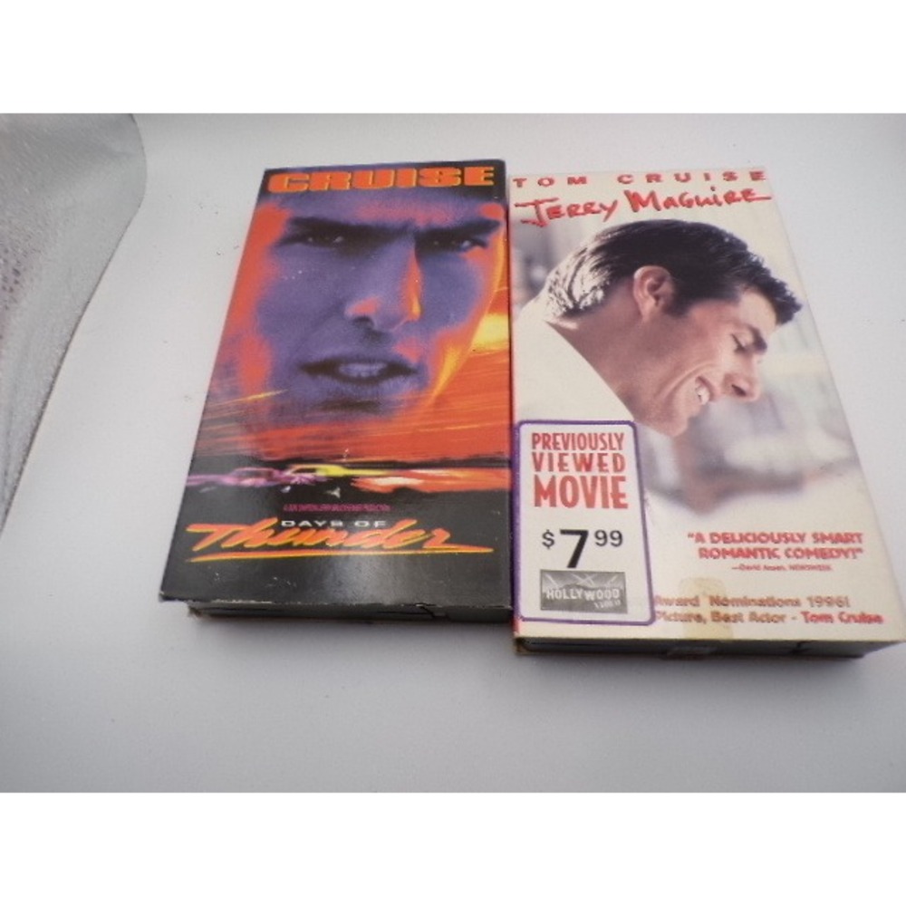 Days of Thunder and Jerry Maguire VHS Movies Starring Tom Cruise‎ Lot